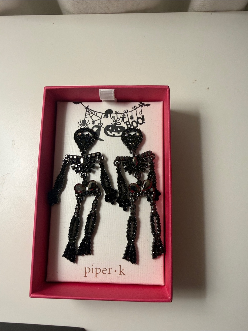 Piper K Skeleton Rhinestone earrings